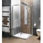 Aqualine Douches - Panneaux de douche, hauteur 1400 mm, argent SL680