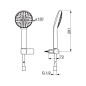 Hansa Activejet - Set de douche avec flexible, support et douchette, 1 jet, gris clair/chrome 84380113