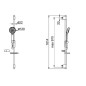 Hansa Activejet - Set de pommeau de douche, 1 jet, barre et flexible, gris clair/chrome 84370110