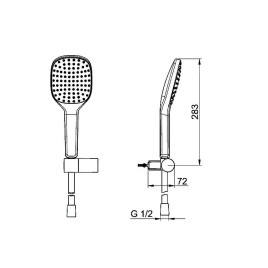 Hansa Activejet - Set de douche avec flexible, support et douchette, 1 jet, blanc/chrome 84380213