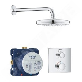 Grohe Grohtherm - Set de douche Tempesta 210 avec robinet de douche thermostatique encastré, chrome 34728000