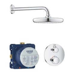 Grohe Grohtherm - Set de douche Tempesta 210 avec robinet de douche thermostatique encastré, chrom 34726000