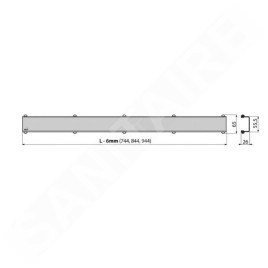 Alcadrain Grilles - Grille pour caniveau à douche d'angle 750 mm, inox mat SPACE-750M