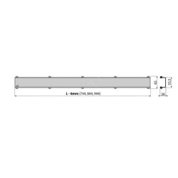 Alcadrain Grilles - Grille pour caniveau de douche linéaire 850 mm, inox mat SPACE-850M
