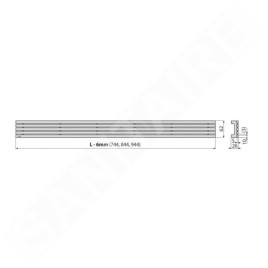 Alcadrain Grilles - Grille pour caniveau à douche d'angle 750 mm, inox mat STREAM-750M