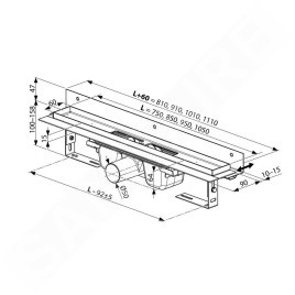 Ravak Runway - Caniveau de douche 750 mm, au mur, inox X01625