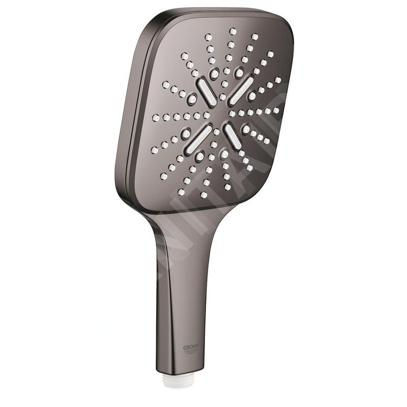 Grohe Rainshower SmartActive Cube - Pommeau de douche 130 9,5 l/min, 3 jets, Hard Graphite 26582A00