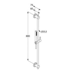 Kludi Nova Fonte - Colonne de douche avec pommeau de douche, support, barre de 900 mm et flexible, chrome 2084005-25