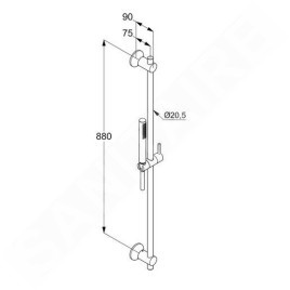 Kludi Nova Fonte - Colonne de douche avec pommeau de douche, support, barre de 900 mm et flexible, chrome 2084005-35