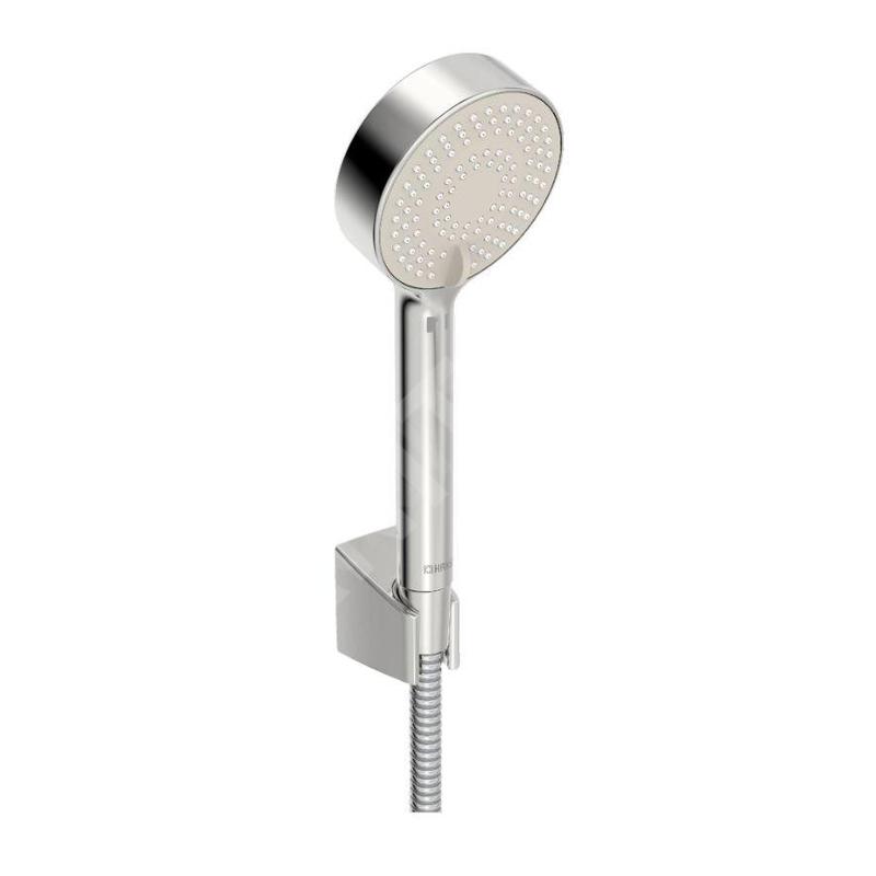 Hansa Basicjet - Set de pommeau de douche, support et flexible, 3 jets, ECO, chrome 44680133