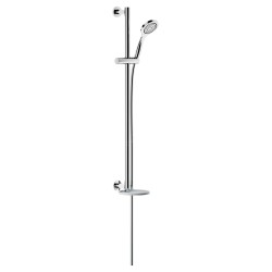 Keuco IXMO - Set de douchette à main Solo, support, barre et flexible, chrome/blanc 59587010901