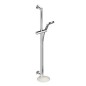 Keuco IXMO - Set de douchette à main Solo, support, barre et flexible, chrome/blanc 59587010901