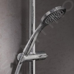 Keuco IXMO - Set de douchette à main Solo, support, barre et flexible, chrome/blanc 59587010901
