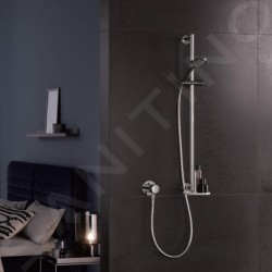 Keuco IXMO - Set de douchette à main Solo, support, barre et flexible, chrome/blanc 59587010901