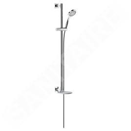 Keuco IXMO - Set de douchette à main Solo, support, barre et flexible, chrome/blanc 59587010902