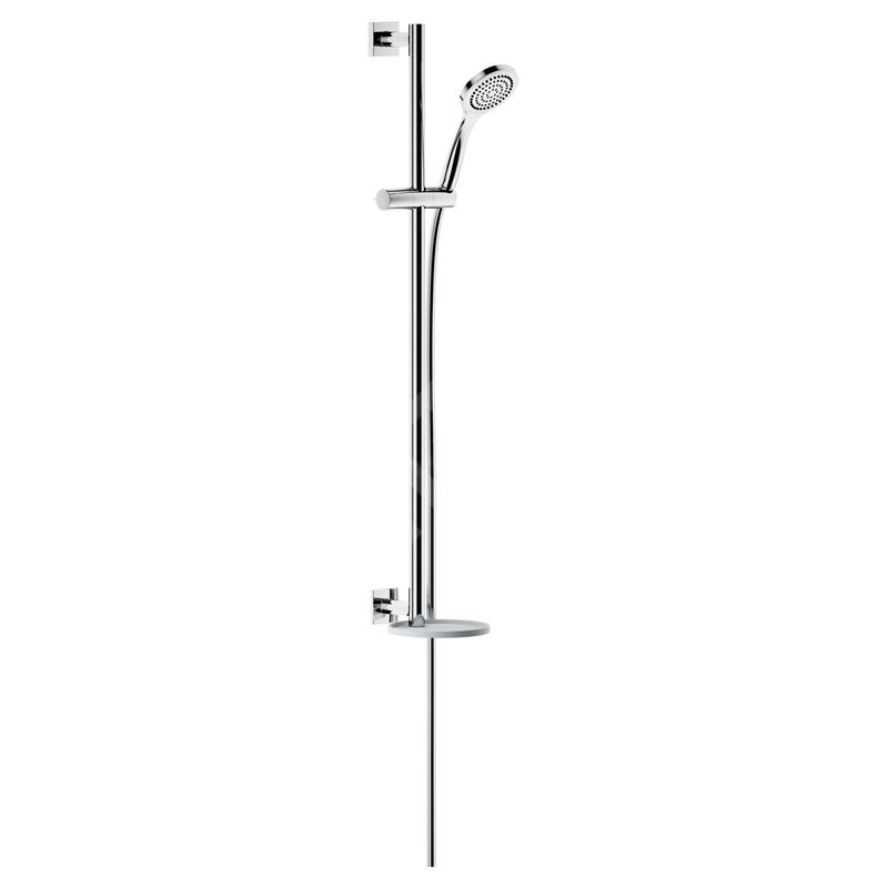 Keuco IXMO - Set de douchette à main Solo, support, barre et flexible, chrome/blanc 59587010902