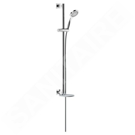Keuco IXMO - Set de douchette à main Solo, support, barre et flexible, chrome/blanc 59587010902