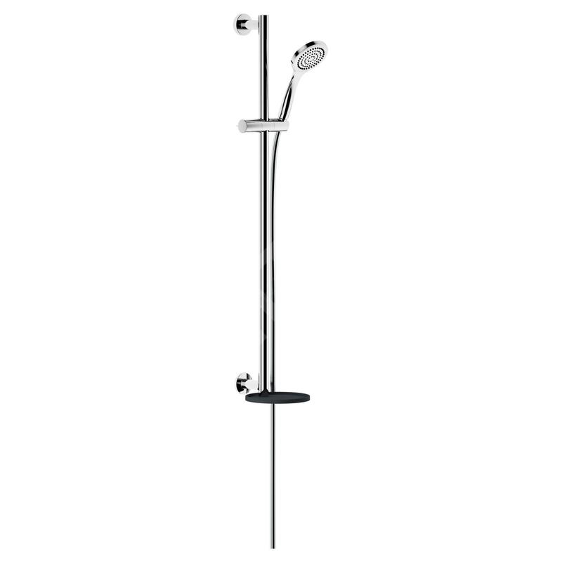 Keuco IXMO - Set de douchette à main Solo, support, barre et flexible, chrome/gris-noir 59587010911