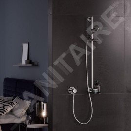 Keuco IXMO - Set de douchette à main Solo, support, barre et flexible, chrome/gris-noir 59587010911