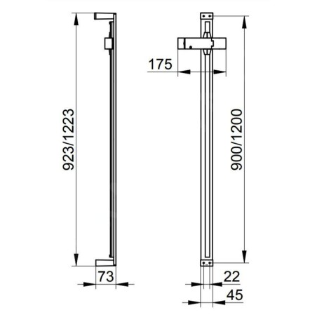 Keuco Edition 11 - Barre de douche 900 mm, chrome noir brossé 51185130900