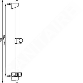 Hansa Basicjet - Barre de douche 720 mm, chrome 44710300