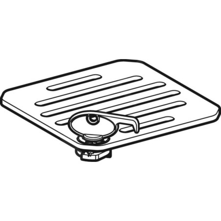 Geberit Accessoires - Grille fermable à clé pour siphons de sol 130x130 mm, inox 388.107.00.1
