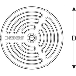 Geberit Accessoires - Grille pour les siphons de sol, à visser, diamètre 100 mm, inox 154.317.00.1