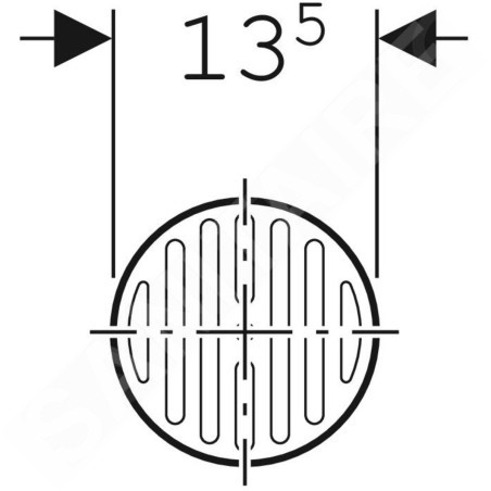 Geberit Accessoires - Grille fente, diamètre 135 mm, non carrossable, inox 388.134.00.1