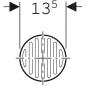 Geberit Accessoires - Grille fente, diamètre 135 mm, non carrossable, inox 388.134.00.1