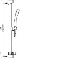 Hansa Basicjet - Colonne de douche avec barre 650 mm, chrome 44780211