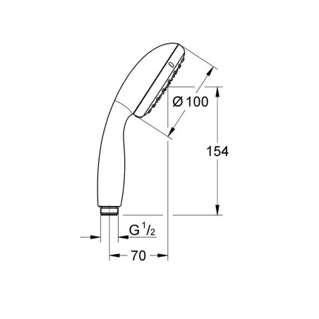 Grohe Vitalio Go - Pommeau de douche 100, 2 jets, chrome 26542000