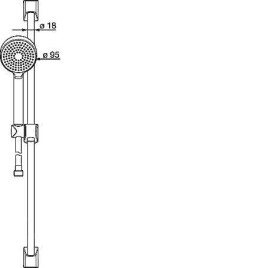 Hansa Basicjet - Colonne de douche avec barre 650 mm, chrome 44780213