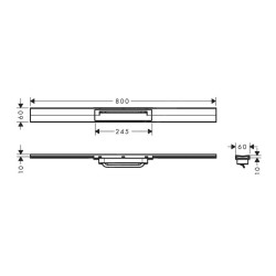 Hansgrohe RainDrain Flex - Caniveau de douche linéaire avec grille en inox 800, pour montage libre, découpable, blanc mat