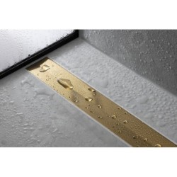 Hansgrohe RainDrain Flex - Caniveau de douche linéaire avec grille en inox 900, pour montage libre, découpable, bronze brossé