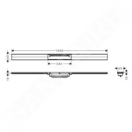 Hansgrohe RainDrain Flex - Caniveau de douche linéaire avec grille en inox 1000, pour montage libre, découpable, blanc mat