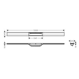 Hansgrohe RainDrain Flex - Caniveau de douche linéaire avec grille en inox 1000, pour montage libre, découpable, aspect d'or