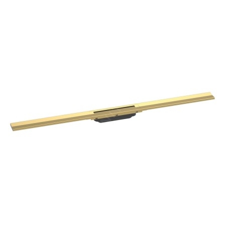 Hansgrohe RainDrain Flex - Caniveau de douche linéaire avec grille en inox 1200, pour montage libre, découpable, aspect d'or