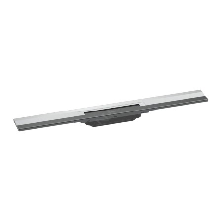 Hansgrohe RainDrain Flex - Caniveau de douche linéaire avec grille en inox 700, installation contre le mur, découpable, chrome