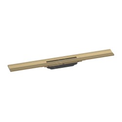 Hansgrohe RainDrain Flex - Caniveau de douche linéaire avec grille en inox 700, installation contre le mur, découpable, bronze