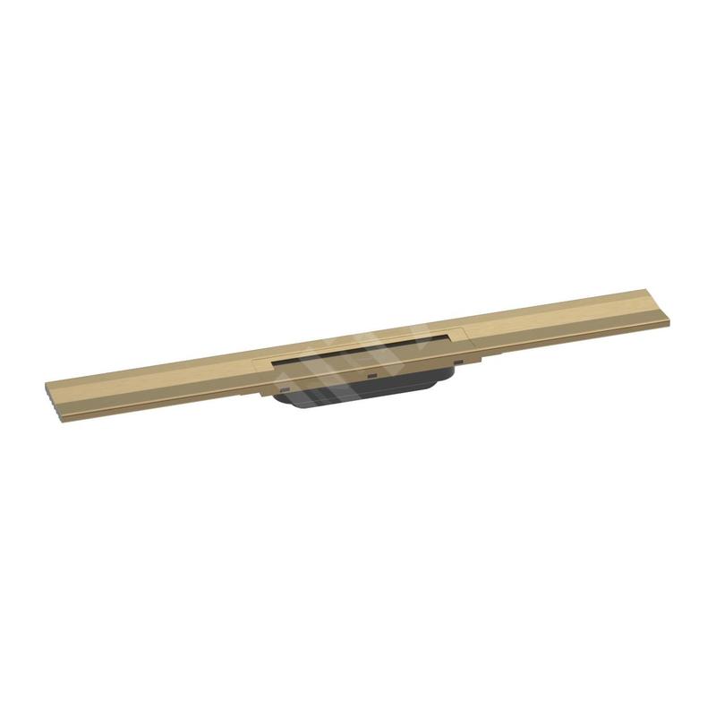 Hansgrohe RainDrain Flex - Caniveau de douche linéaire avec grille en inox 700, installation contre le mur, découpable, bronze