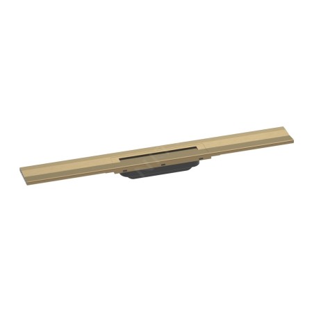 Hansgrohe RainDrain Flex - Caniveau de douche linéaire avec grille en inox 700, installation contre le mur, découpable, bronze