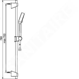 Hansa Basicjet - Colonne de douche avec barre 720 mm, chrome 44780233