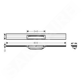 Hansgrohe RainDrain Flex - Caniveau de douche linéaire avec grille en inox 800, installation contre le mur, découpable, chrome
