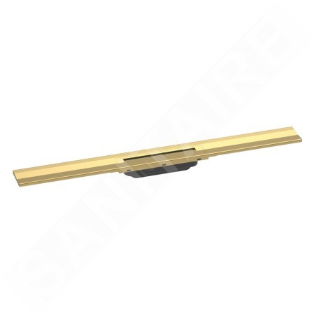 Hansgrohe RainDrain Flex - Caniveau de douche linéaire avec grille en inox 800, installation contre le mur, découpable, aspect