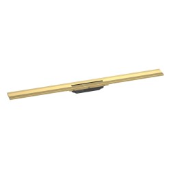 Hansgrohe RainDrain Flex - Caniveau de douche linéaire avec grille en inox 1000, installation contre le mur, découpable, aspect