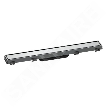 Hansgrohe RainDrain Match - Caniveau de douche linéaire avec grille en inox 600, avec cadre réglable en hauteur, chrome 56036000