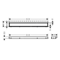 Hansgrohe RainDrain Match - Caniveau de douche linéaire avec grille en inox 600, avec cadre réglable en hauteur, blanc 56036450