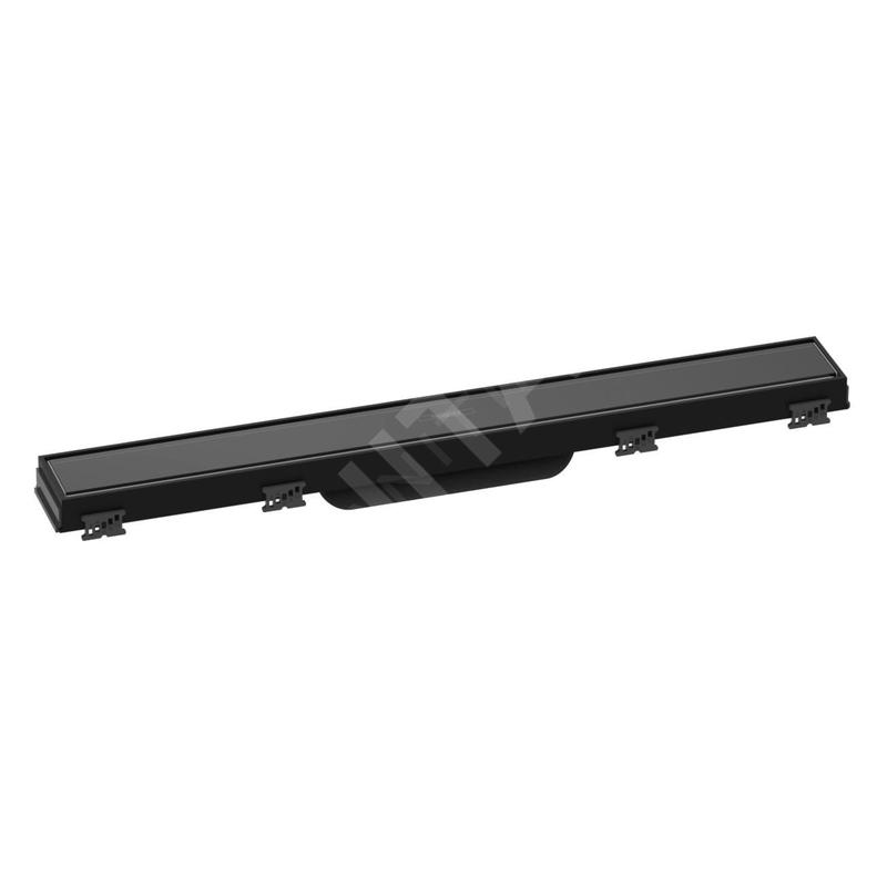 Hansgrohe RainDrain Match - Caniveau de douche linéaire avec grille en inox 600, avec cadre réglable en hauteur, noir 56036610 Hansgrohe RainDrain Match - Caniveau de douche linéaire avec grille en inox 600, avec cadre réglable en hauteur, noir 56036610