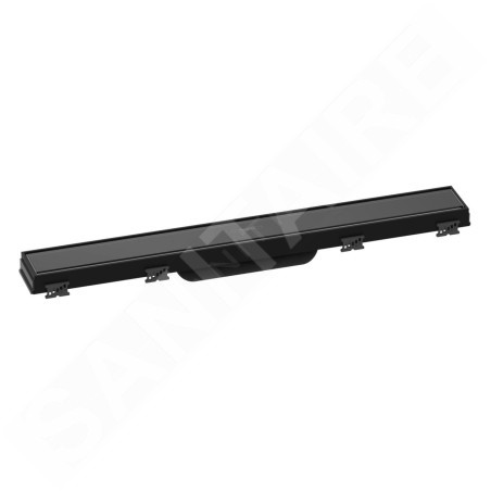 Hansgrohe RainDrain Match - Caniveau de douche linéaire avec grille en inox 600, avec cadre réglable en hauteur, noir 56036610