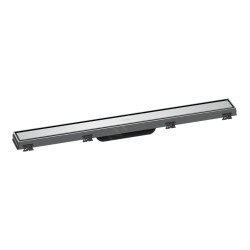 Hansgrohe RainDrain Match - Caniveau de douche linéaire avec grille en inox 700, avec cadre réglable en hauteur, chrome 56037000
